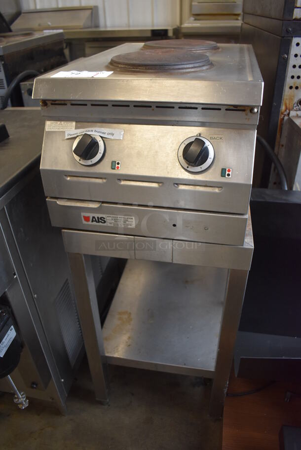 Garland ED-15THSE Stainless Steel Commercial Countertop Electric Powered 2 Burner Hot Plate Range on Stand. 208 Volts, 3 Phase. 15x24x38 - Image 3 of 7