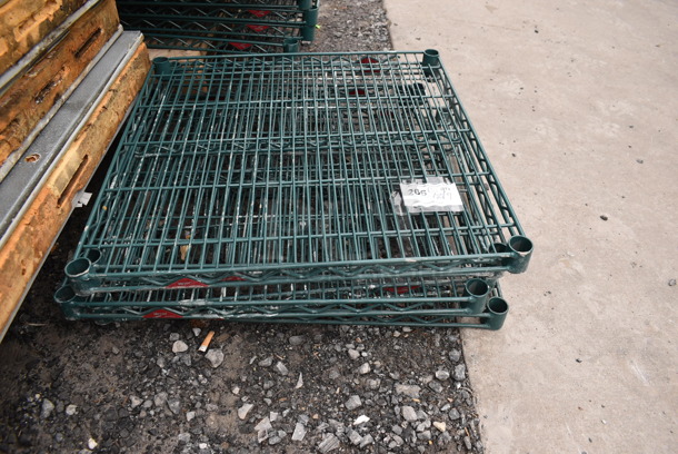 ALL ONE MONEY! Lot of 5 Green Finish Wire Shelves. 24x24x1.5 - Image 2 of 3