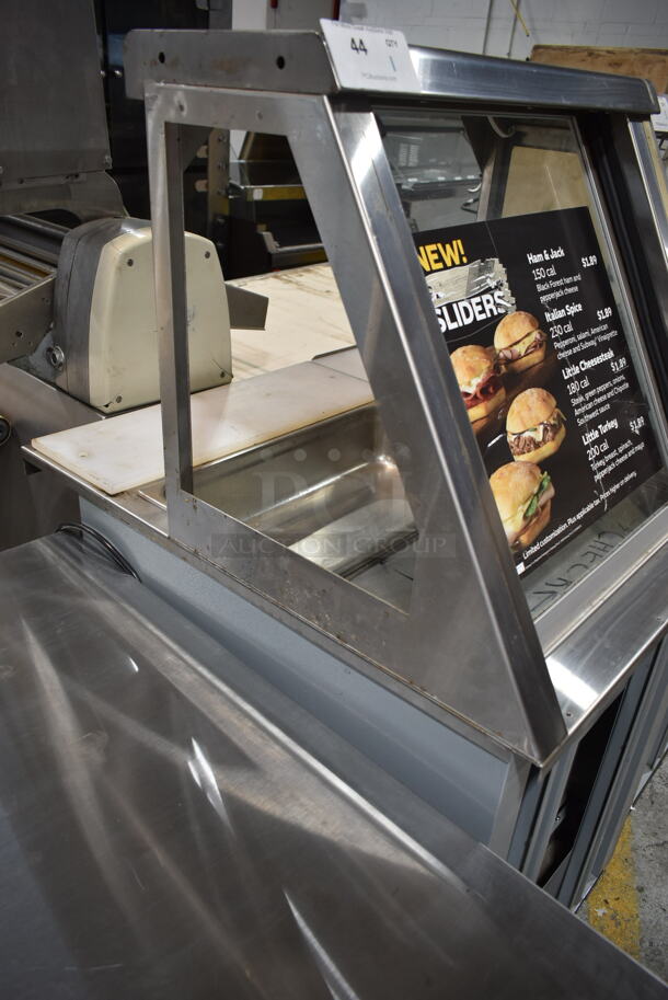 Duke Stainless Steel Commercial Subway Sandwich Make Line Prep Station w/ Lowering Sneeze Guard.  - Image 2 of 6