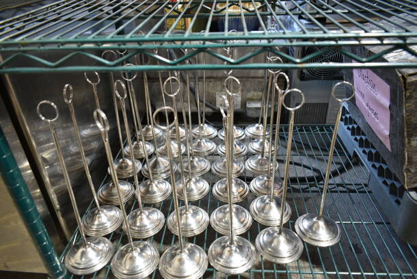 ALL ONE MONEY! Three Tier Lot of Various Items Including Metal Countertop Holders, Metal Table Number Holders and Light. - Image 9 of 12