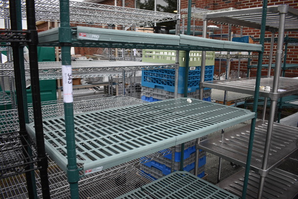 Metro Max Poly 3 Tier Shelving Unit on Commercial Casters. BUYER MUST DISMANTLE. PCI CANNOT DISMANTLE FOR SHIPPING. PLEASE CONSIDER FREIGHT CHARGES. 48x24x75 - Image 3 of 5