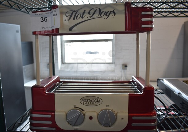 Nostalgia R11D-S00 Metal Countertop Hot Dog Roller. 120 Volts, 1 Phase. Tested and Working!