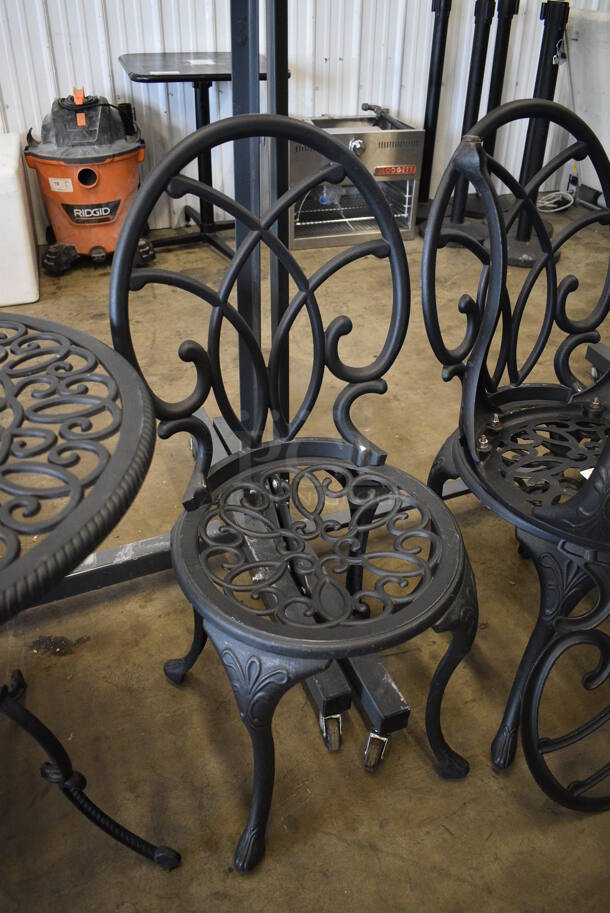 2 Black Metal Mesh Outdoor Patio Chairs. 16x17x36. 2 Times Your Bid! - Image 2 of 5