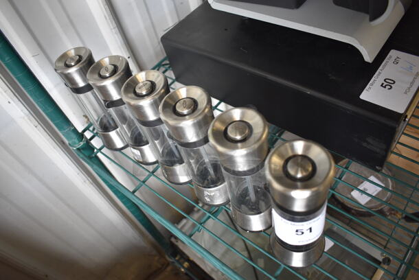 6 Salt / Pepper Shakers. 2.5x2.5x7. 6 Times Your Bid! - Image 3 of 4