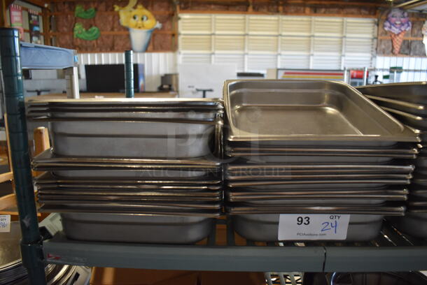24 Stainless Steel 1/2 Size Drop In Bins. 1/2x2.5. 24 Times Your Bid!