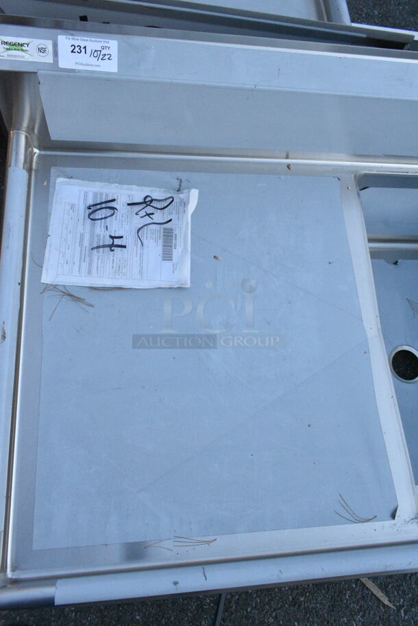 BRAND NEW SCRATCH AND DENT! Regency 600S32030230 124" 16-Gauge Stainless Steel Three Compartment Commercial Sink with 2 Drainboards - 20" x 30" x 14" Bowls - Image 8 of 9