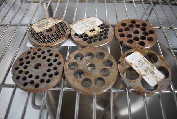 6 Metal Meat Grinder Plates. 2.75x2.75x0.5. 6 Times Your Bid! - Image 2 of 4