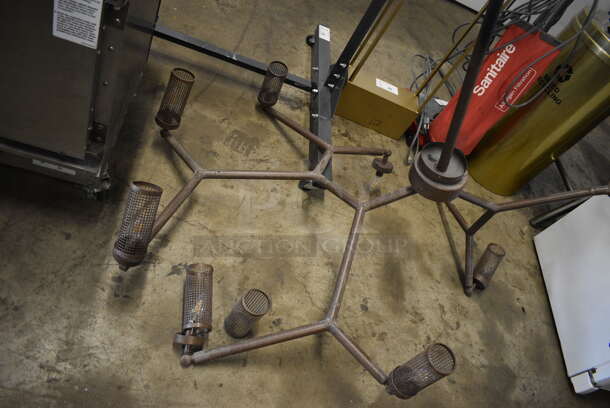 Brown Metal Ceiling Mount Light Fixture. 67x47x57 - Image 2 of 4