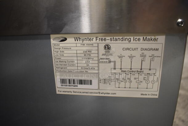 BRAND NEW SCRATCH AND DENT! Whynter FIM-450HS Stainless Steel Commercial Self Contained Ice Machine. 115 Volts, 1 Phase. 15x18.5x23. Tested and Working! - Image 4 of 6