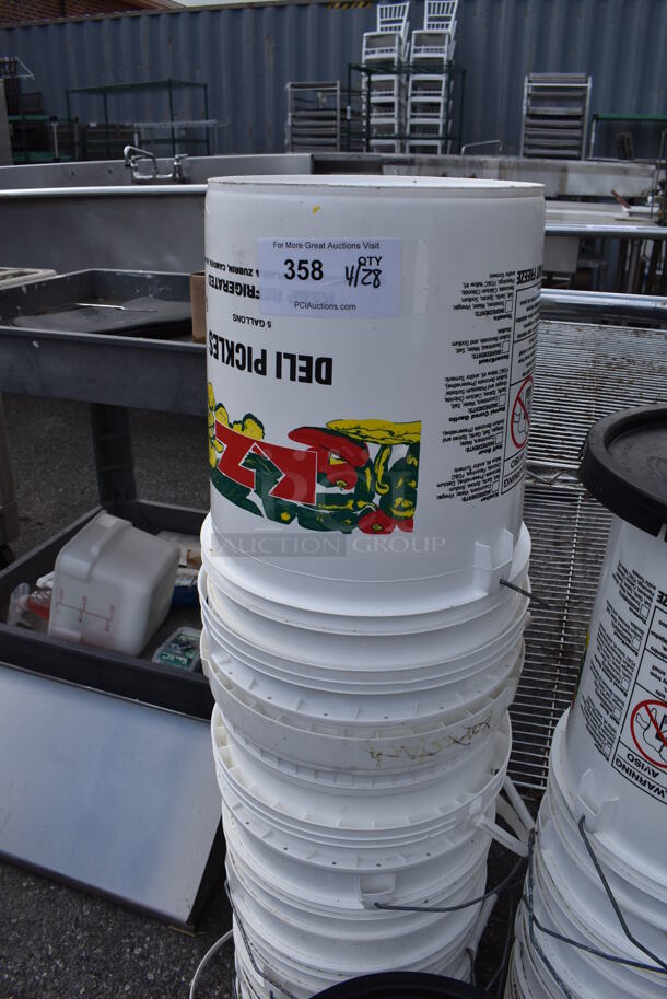 ALL ONE MONEY! Lot of White Poly Buckets and 2 Black Lids - Image 3 of 3