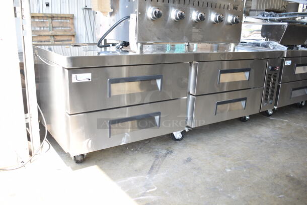 BRAND NEW SCRATCH AND DENT! 2023 Avantco 178CBE72HC Stainless Steel Commercial 4 Drawer Chef Base on Commercial Casters. 115 Volts, 1 Phase. Tested and Working! - Image 2 of 9