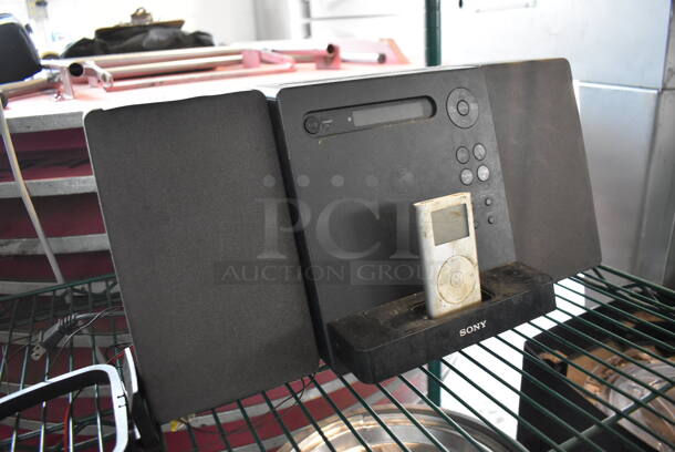 Sony iPod Radio w/ 2 Speakers and Apple iPod. 18x7.5x9 - Image 2 of 6