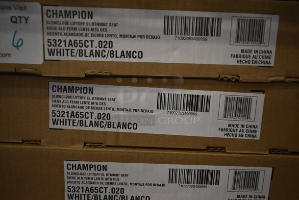 6 BRAND NEW SCRATCH AND DENT! American Standard Champion 5321A65CT.020 White Elongated Slow-Close Toilet Seat with Cover. 6 Times Your Bid! - Image 3 of 4