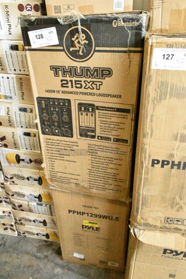 2 IN ORIGINAL BOX! Items Including Thump 215XT 15" Advanced Powered Loudspeaker and Pyle PPHP1299WU.5 Karaoke Portable PA Speaker System. 2 Times Your Bid!  - Image 1 of 4