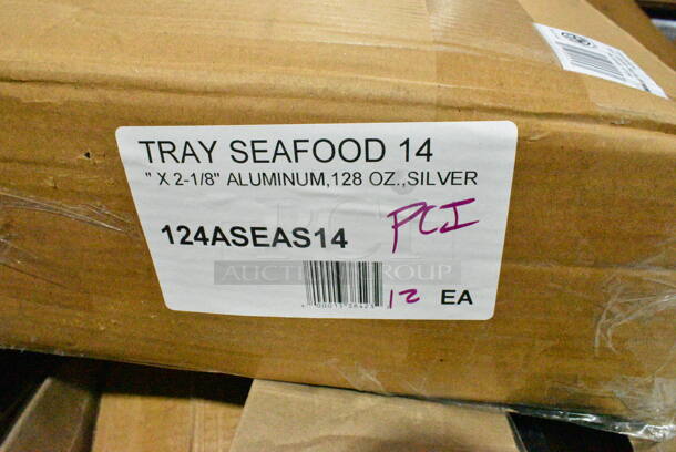 PALLET LOT of 17 BRAND NEW Boxes Including 176BSKT95BK Choice 9 1/4" x 5 3/4" x 1 1/2" Black Oval Plastic Fast Food Basket - 12/Pack, 164TCOLROD25 Lancaster Table & Seating 25 3/16" Standard Height Table Base Column and Rod, CSI 16 oz PET Cylinder, 2 Box Choice 407358MCC Choice Stainless Steel Malt Cup Collar for 3 5/8" Cups - 4 5/8" Top Diameter, 260PCCOV10 Choice 10" Clear Polycarbonate Plate Cover - 12/Case, 413R053008100 Hatco R05.30.081.00 Leg, 41528 Response Dinner Napkins, Garde 181COM1KITMA Heavy-Duty Can Opener Knife and Gear Kit, American Metalcraft ASEAS14 14" Round Silver Hammered Aluminum Seafood Tray, 929CAC187 Waring Ellipse CAC187 32 oz. Copolyester Container with Dasher Assembly for MXE2000, 20A871989 Ansell AlphaTec® 87-198 12" Yellow 16 Mil Unsupported Fish Scale Grip Natural Latex Rubber Gloves with Cotton Flock Lining - Large - 12/Pack, 500CC12HD 12 oz. Plastic Cold Cup - 1000/Case, Carlisle Spectrum 4073500 17" Aluminum Brush Rack, 612D3COMP Choice 8 1/2"x 6 3/8" 3-Compartment Oblong Foil Take-Out Container with Board Lid - 250/Case, 500IRB100WULK 1 Gallon (128 oz.) Translucent HDPE Industrial Round Jug with Unlined White Ribbed Continuous Thread Cap. 17 Times Your Bid! - Image 11 of 12