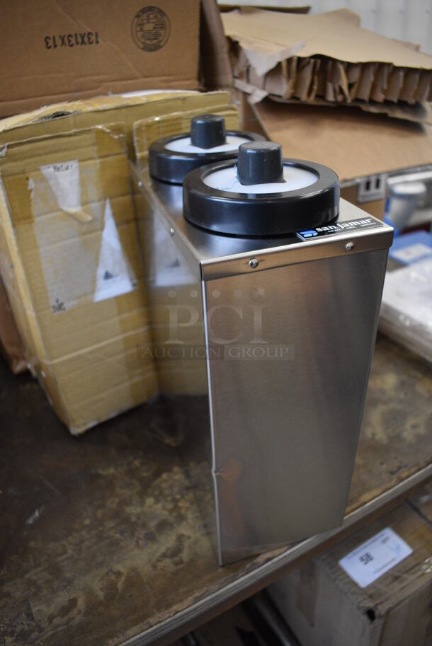 BRAND NEW! San Jamar Stainless Steel 2 Well Cup Dispenser. 5x10x14 - Image 4 of 4