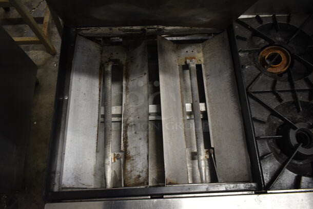 Stainless Steel Commercial Countertop Natural Gas Powered Flat Top Griddle w/ 2 Burners and Back Splash. - Image 5 of 5