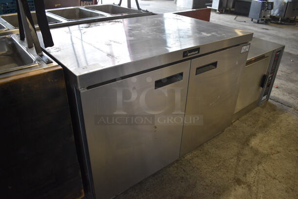 Delfield Model UC4448N Stainless Steel Commercial 2 Door Undercounter Cooler on Commercial Casters. 115 Volts, 1 Phase. 48x31.5x34. Tested and Working! - Image 3 of 6