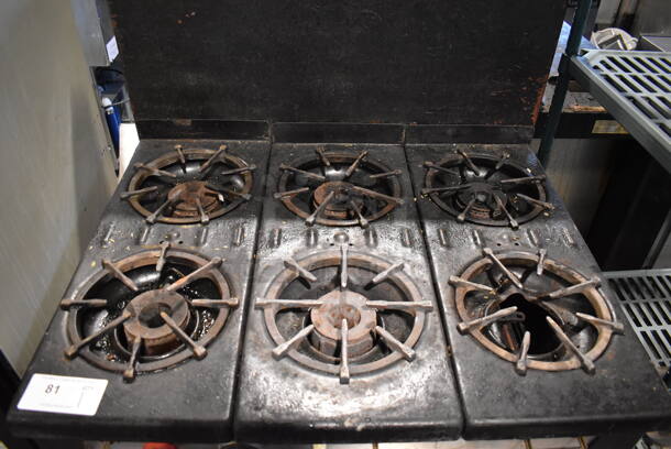 GR10A Metal Commercial Propane Gas Powered 6 Burner Range w/ Oven, Over Shelf and Back Splash. 34x32x51GR10A - Image 6 of 7