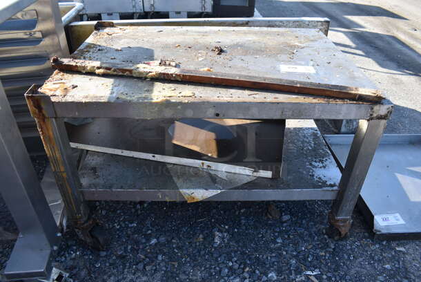 Metal Commercial Equipment Stand w/ Under Shelf on Commercial Casters. 36x26x24 - Image 1 of 3