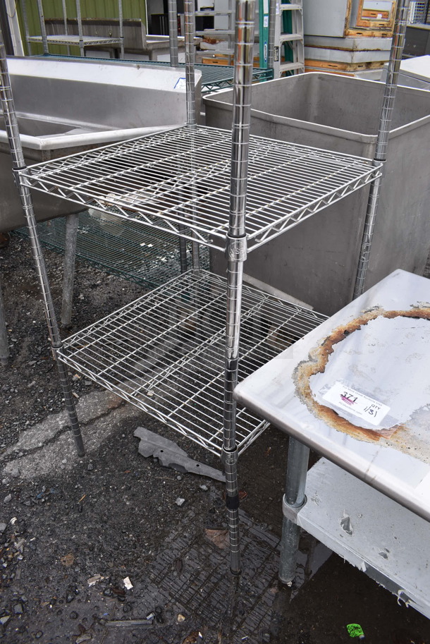 Chrome Finish 4 Tier Shelving Unit. BUYER MUST DISMANTLE. PCI CANNOT DISMANTLE FOR SHIPPING. PLEASE CONSIDER FREIGHT CHARGES. 24x24x75 - Image 3 of 3