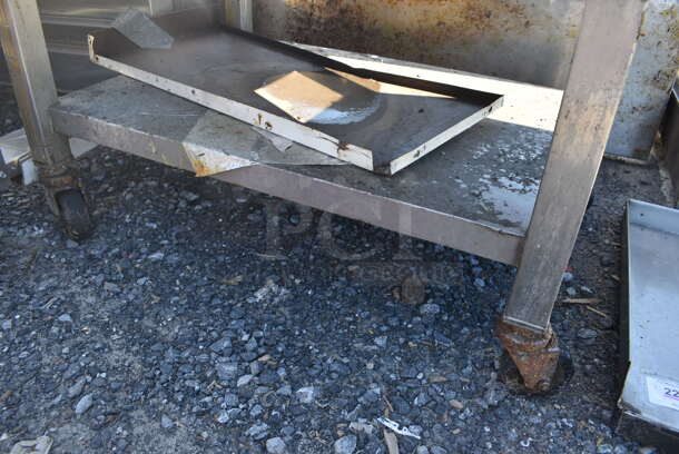 Metal Commercial Equipment Stand w/ Under Shelf on Commercial Casters. 36x26x24 - Image 3 of 3