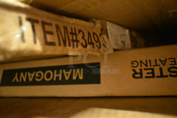 BRAND NEW SCRATCH AND DENT! Lancaster Table & Seating 34930RTCB 30" Laminated Round Table Top Reversible Cherry / Black - Image 2 of 3