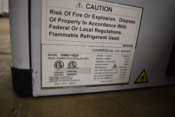 2022 Avantco 194MCH422A Stainless Steel Commercial Ice Machine Head. 115 Volts, 1 Phase. 23x24x21.5 - Image 5 of 7
