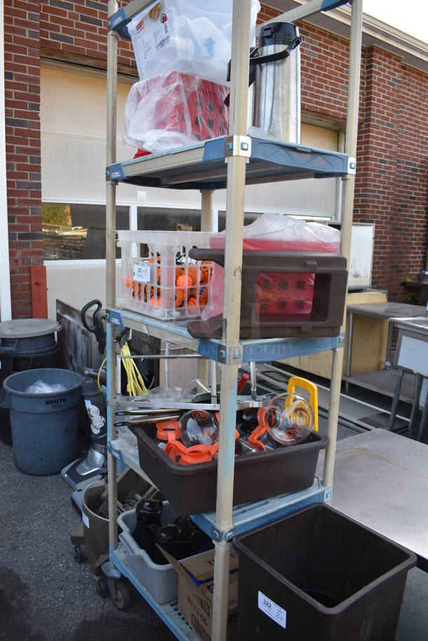 ALL ONE MONEY! Lot of 4 Tiers Worth of Various Items Including Coffee Pots, Halloween Lights and Air Pots. Does Not Include Shelving Unit - Image 1 of 5