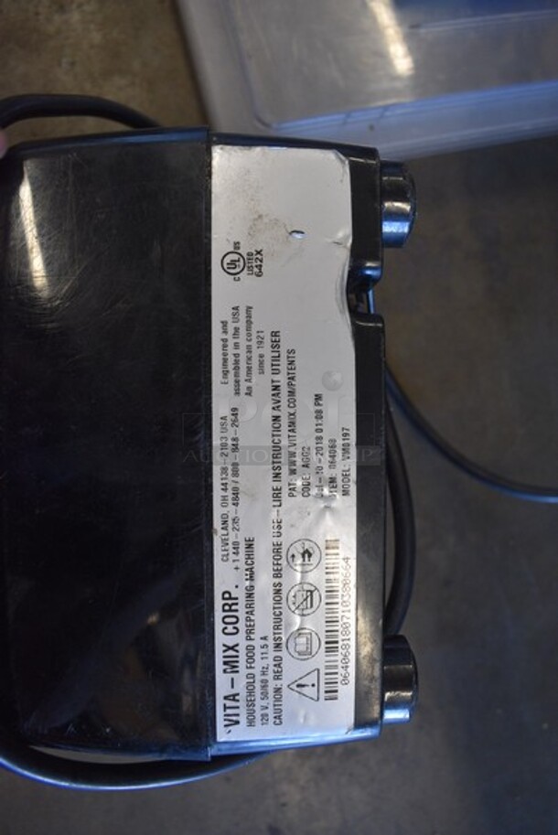Vitamix Model VND197 Black Blender Base. 120 Volts, 1 Phase. 7.5x8.5x8.5. - Image 4 of 4