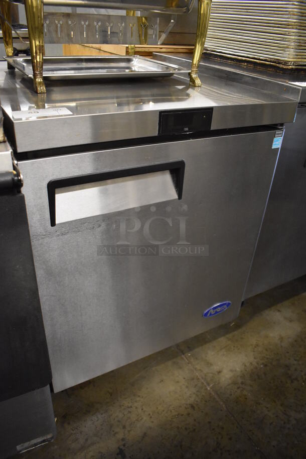 Atosa MGF8401GR Stainless Steel Commercial Single Door Undercounter Cooler on Commercial Casters. 115 Volts, 1 Phase. 27.5x30x34. Tested and Working! - Image 2 of 6
