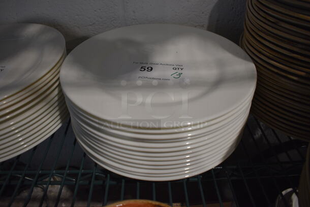 13 White Ceramic Plates. 11x11x1. 13 Times Your Bid! - Image 1 of 3