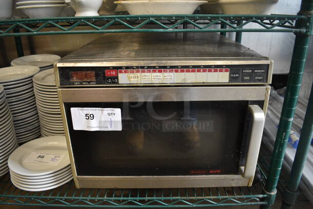Sanyo Stainless Steel Commercial Countertop Microwave Oven. 17x21x13 - Image 1 of 4