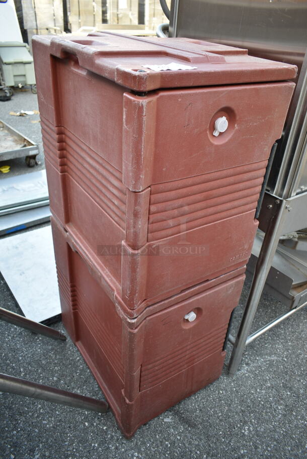 2 Cambro UPC400 Brown Poly Insulated Food Carrying Catering Cases. 2 Times Your Bid! - Image 2 of 6