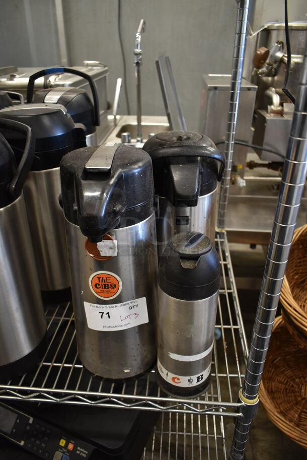 3 Various Stainless Steel Items; 2 Air Pots and 1 Pitcher. 3 Times Your Bid! - Image 1 of 4