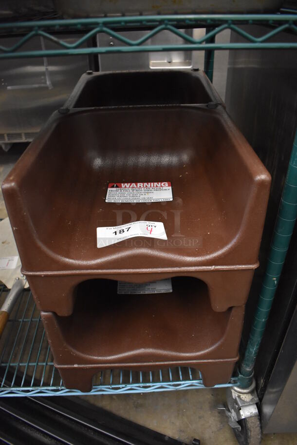 4 Brown Poly Booster Seats. 12.5x11.5x9.5. 4 Times Your Bid! - Image 1 of 4
