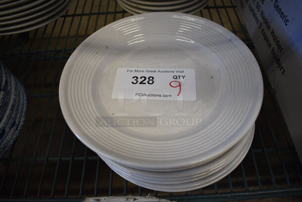 9 White Ceramic Plates. 9.25x9.25x1. 9 Times Your Bid!