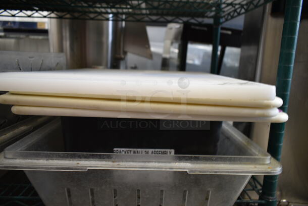 ALL ONE MONEY! Two Tier Lot of Various Items Including Stainless Steel Drop In Bins, Utensils, Metal Stock Pot and Cutting Boards - Image 10 of 12
