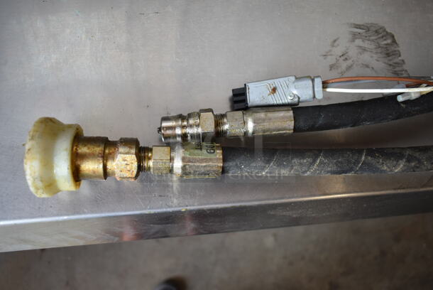 2016 Henny Penny OGA-323 ENERGY STAR Stainless Steel Commercial Natural Gas Powered 3 Bay Fryer w/ 4 Metal Fry Baskets on Commercial Casters. 255,000 BTU.  - Image 11 of 12