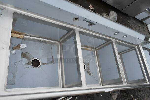 BRAND NEW SCRATCH AND DENT! Regency 600S3242424L Stainless Steel Commercial 3 Bay Sink w/ Left Side Drain Board. No Legs. Bays 24x14.  - Image 4 of 7