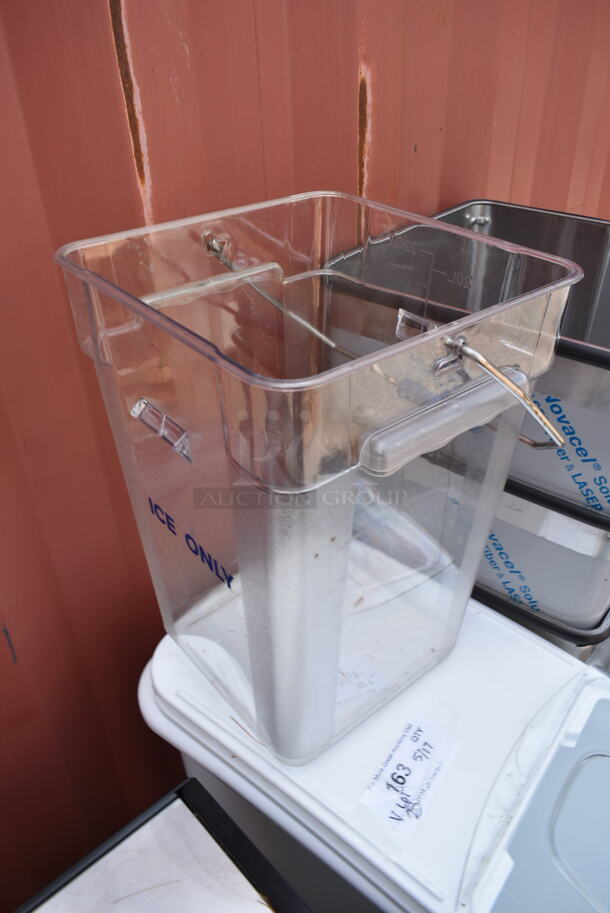 ALL ONE MONEY! Lot of White Poly Ingredient Bin, Poly Clear Bin and Black Bus Bin - Image 4 of 8