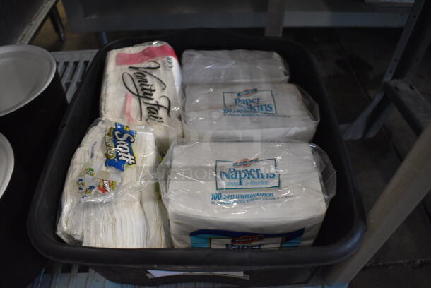ALL ONE MONEY! Lot of Various Napkins in Black Bin! - Image 1 of 3