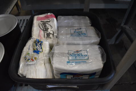 ALL ONE MONEY! Lot of Various Napkins in Black Bin!