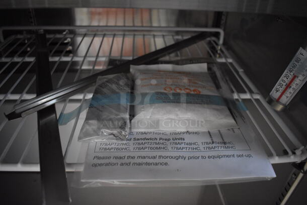 BRAND NEW SCRATCH AND DENT! Avantco 178APT71MHC Stainless Steel Commercial Sandwich Salad Prep Table Bain Marie Mega Top on Commercial Casters. 115 Volts,  Phase. 71x36x47. Tested and Working! - Image 7 of 11