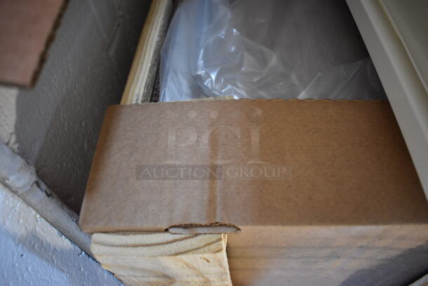 BRAND NEW IN CRATE! Royston 62091077-296 Gray Wood Pattern Cabinet. 12x29x26 - Image 4 of 9