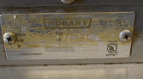 Hobart Model ET-2775 Stainless Steel Commercial Countertop 4 Slot Toaster. 208 Volts, 1 Phase. 12.5x9.5x7.5 - Image 5 of 5