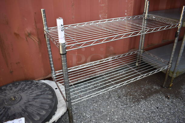 Chrome Finish 2 Tier Shelving Unit. BUYER MUST DISMANTLE. PCI CANNOT DISMANTLE FOR SHIPPING. PLEASE CONSIDER FREIGHT CHARGES. 36x14x28 - Image 2 of 3