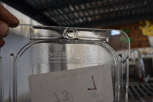 ALL ONE MONEY! Lot of 7 Vigor Clear Poly 1/6 Size Drop In Bin Lids! - Image 3 of 3