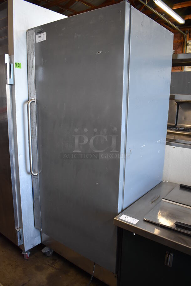 Electrolux GCBM18FQWA ENERGY STAR Metal Single Door Reach In Freezer on Commercial Casters. 115 Volts, 1 Phase. 32x27x75. Tested and Does Not Power On