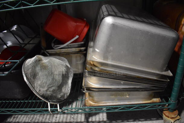 ALL ONE MONEY! Tier Lot of Various Items Including Stainless Steel Drop In Bins and Poly Bowls - Image 2 of 4